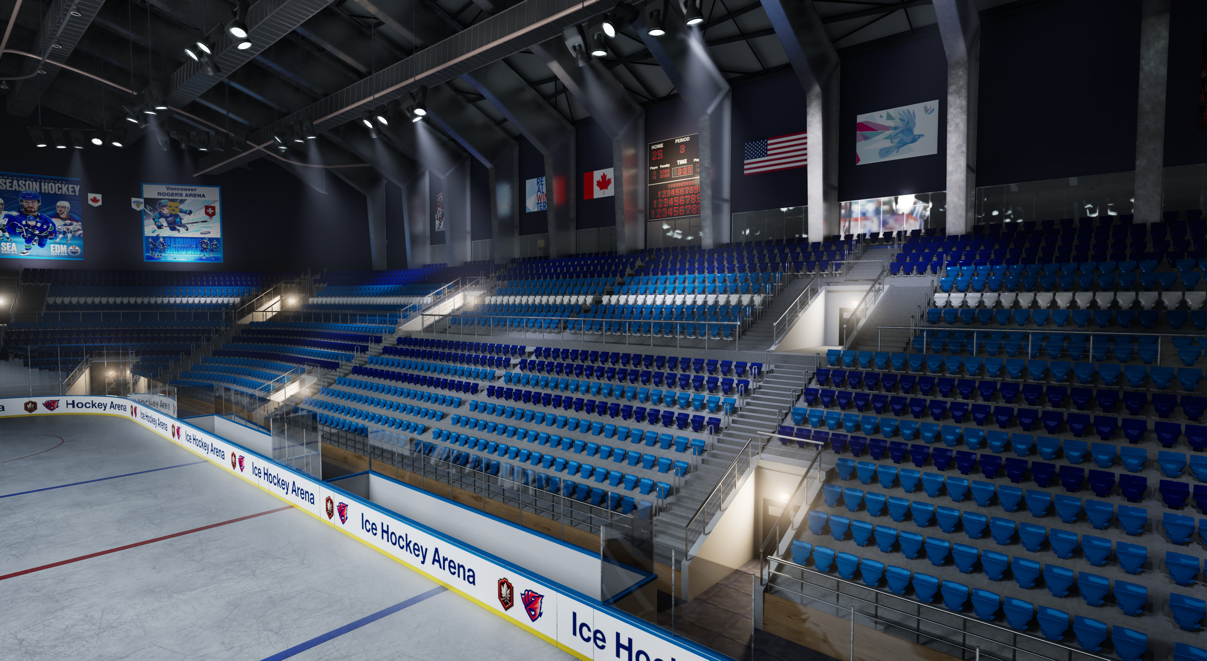 Ice Hockey Arena Stadium 3D model_10