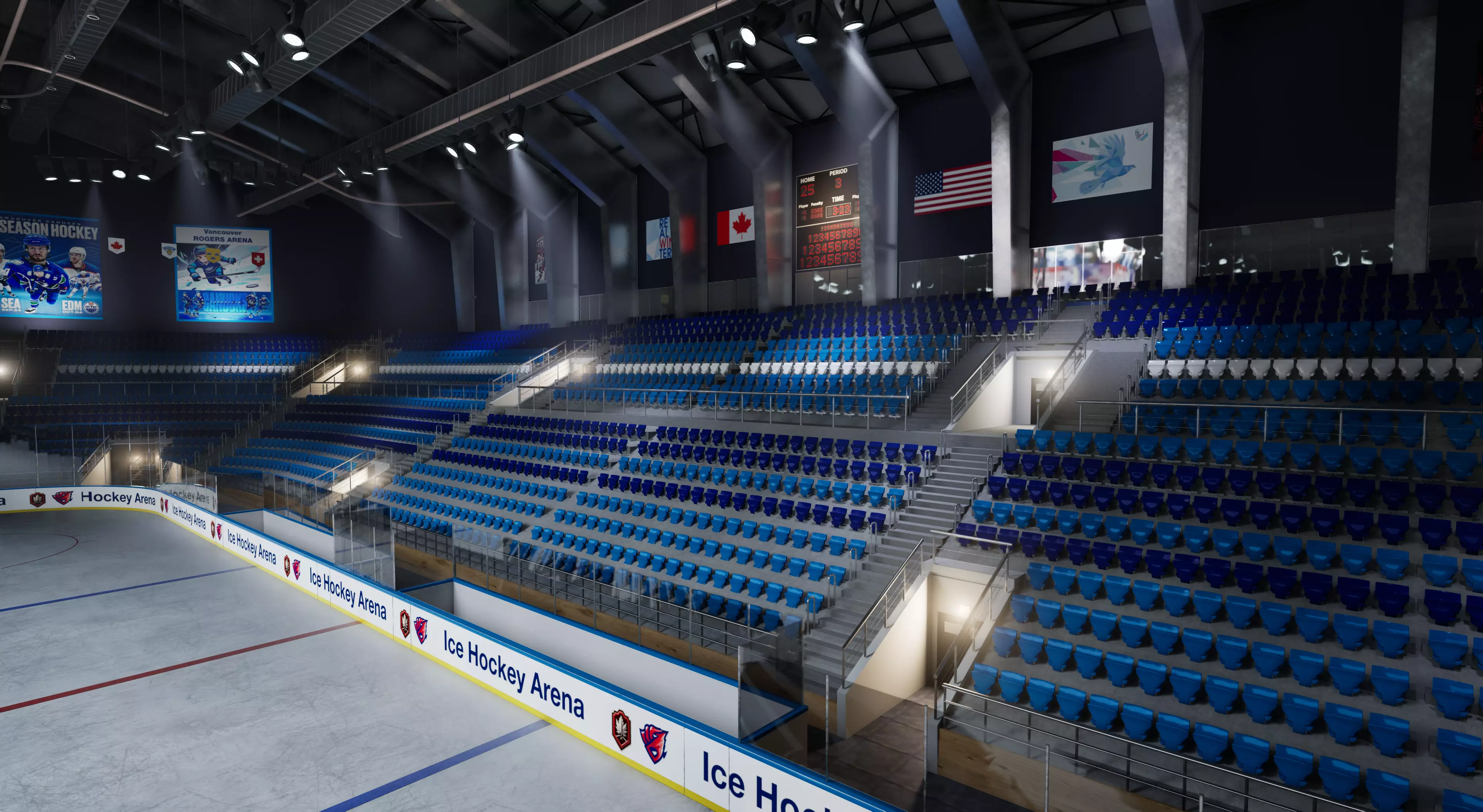 Ice Hockey Arena Stadium 3D model_10