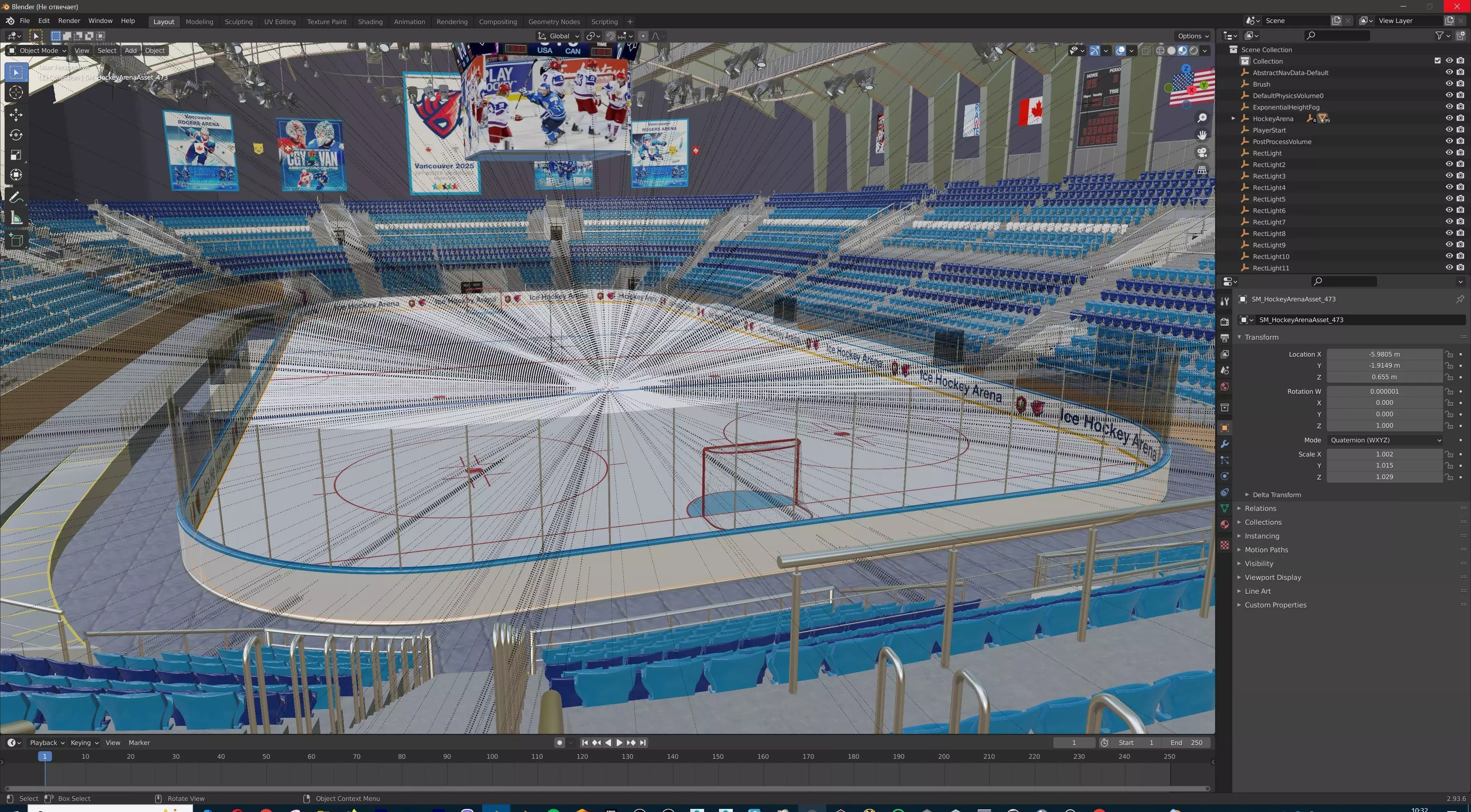 Ice Hockey Arena Stadium 3D model_35
