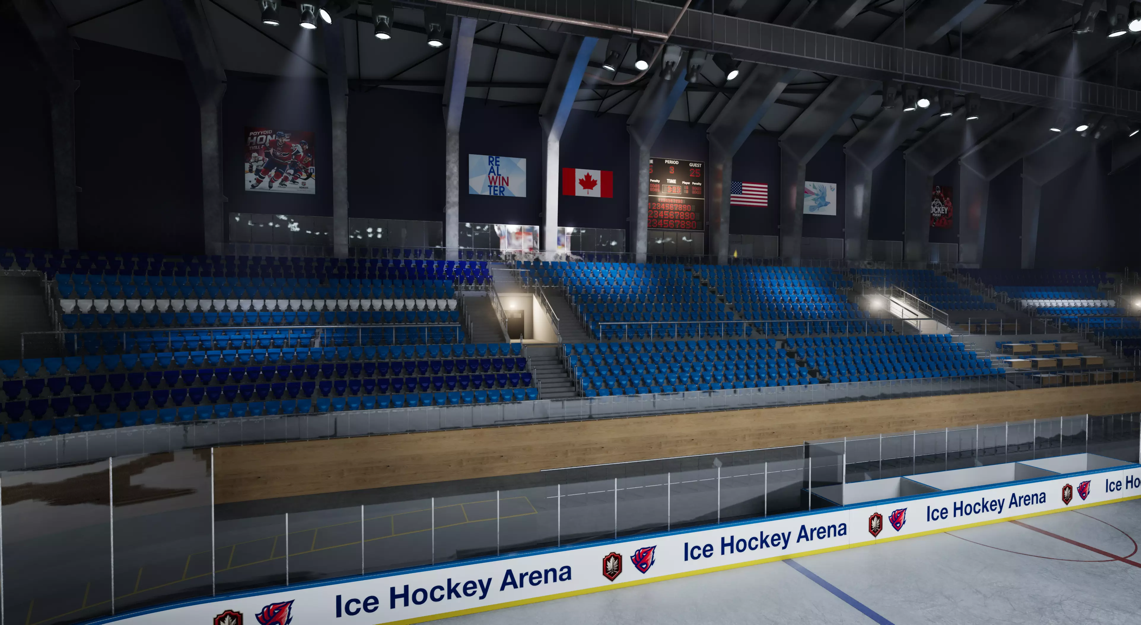 Ice Hockey Arena Stadium 3D model_8