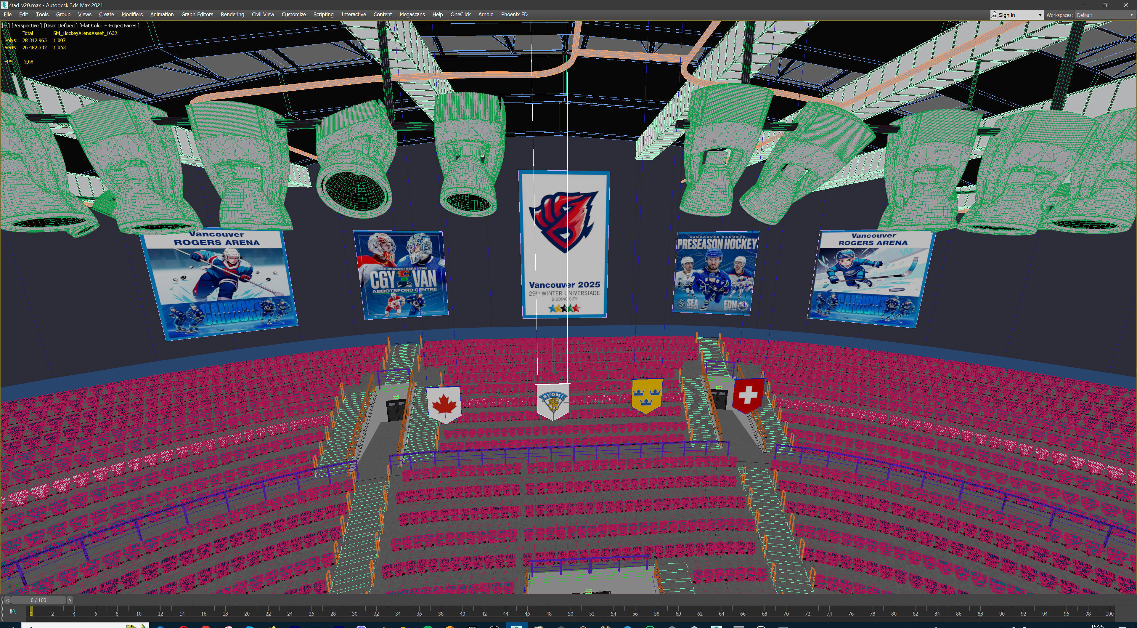 Ice Hockey Arena Stadium 3D model_33
