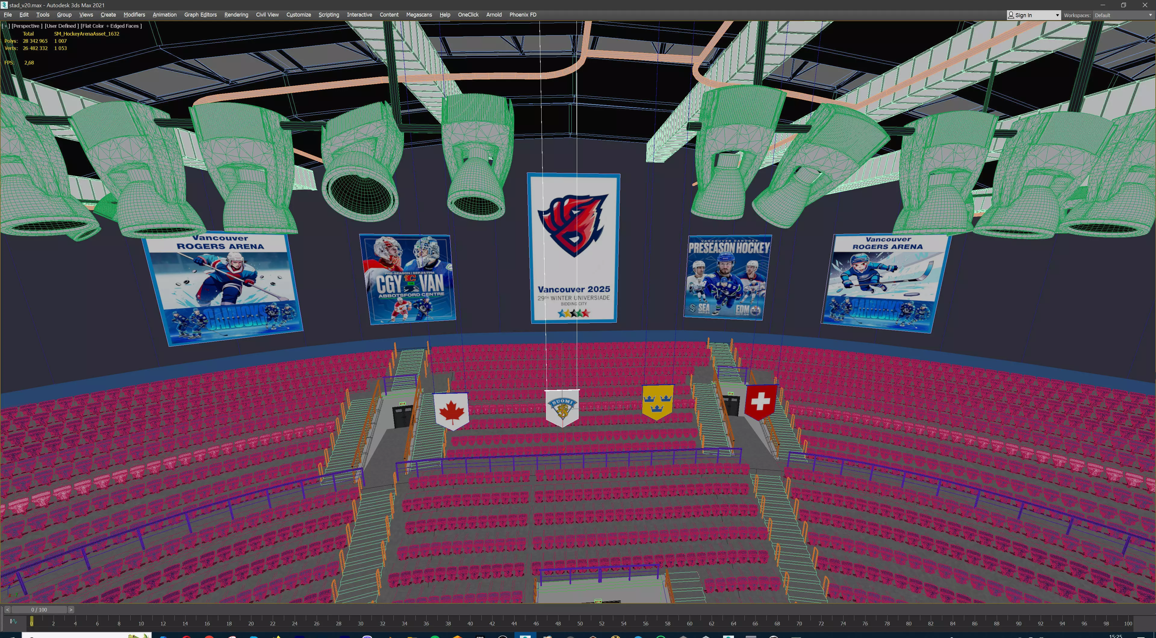 Ice Hockey Arena Stadium 3D model_37