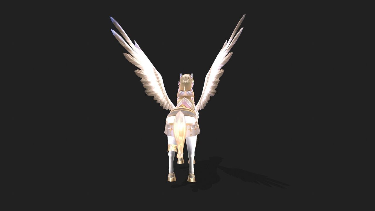 Little White Pegasus Low-poly 3D model_4
