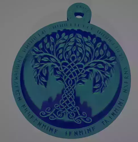 Pendant depicting the Scandinavian divine tree yggdrasil