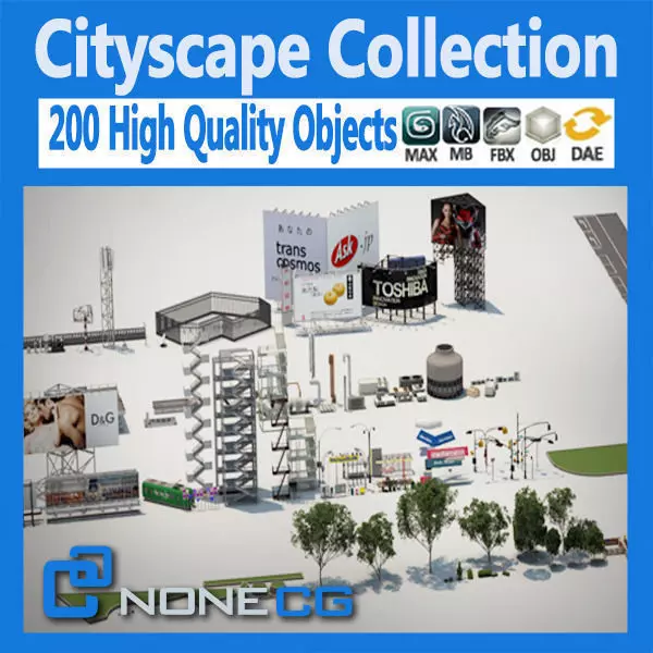 Cityscape Collection 3D model_0