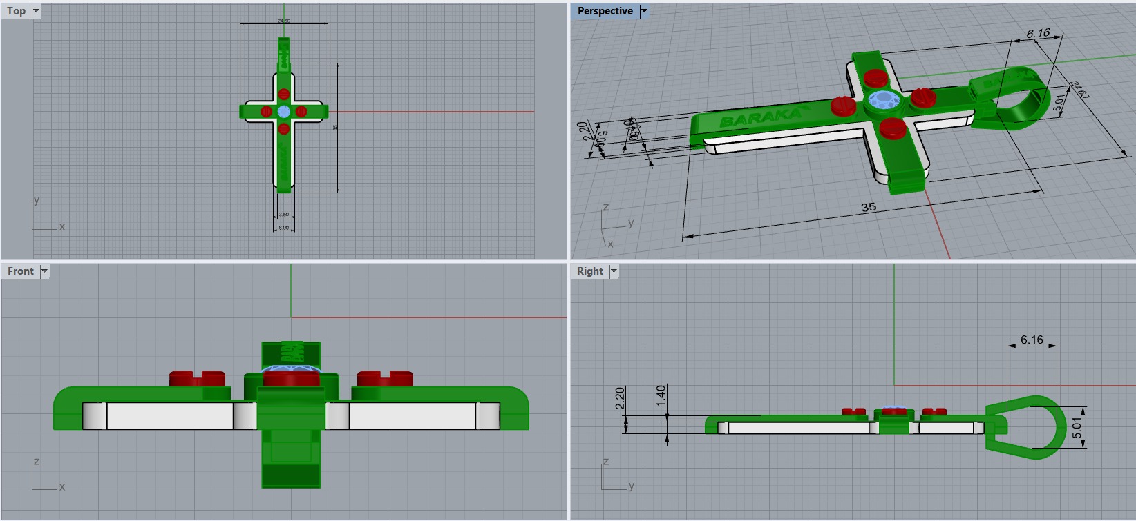 Cross Pendant z750 3D print model_3