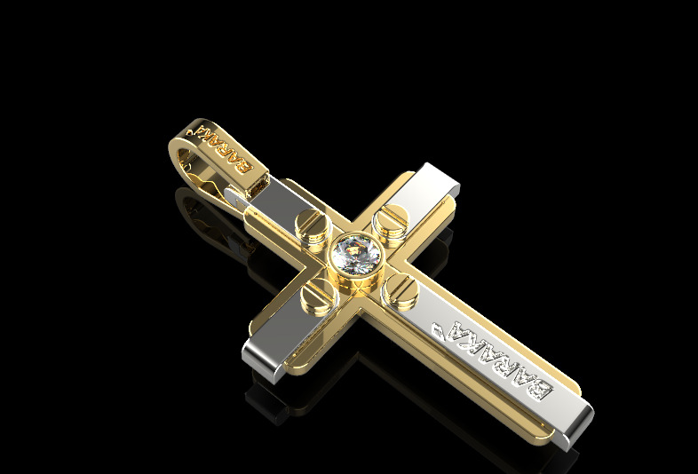 Cross Pendant z750 3D print model_2