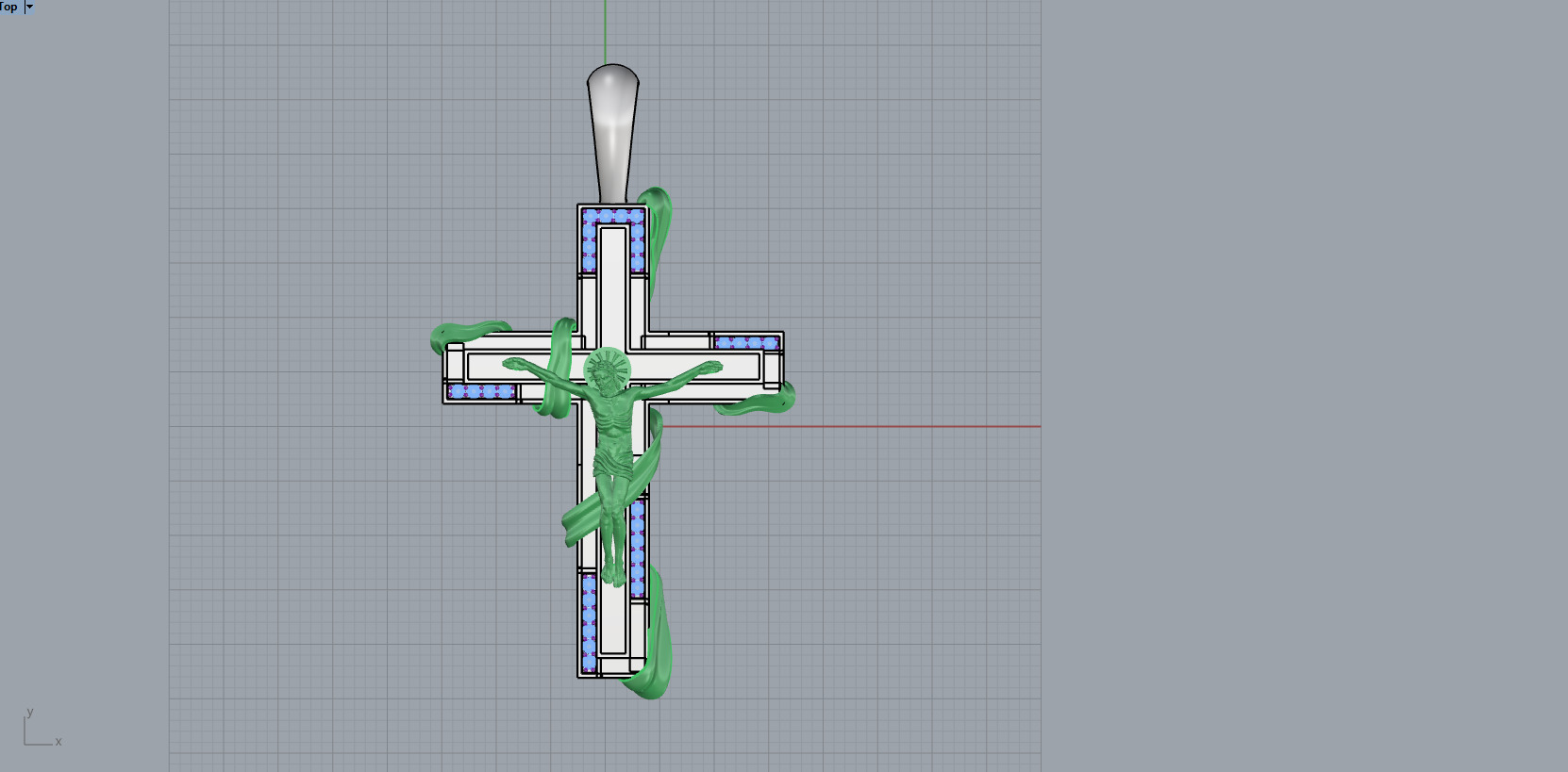 Jesus Cross Pendant z663 3D print model_4