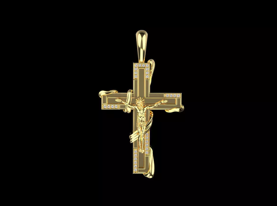 Jesus Cross Pendant z663 3D print model_0