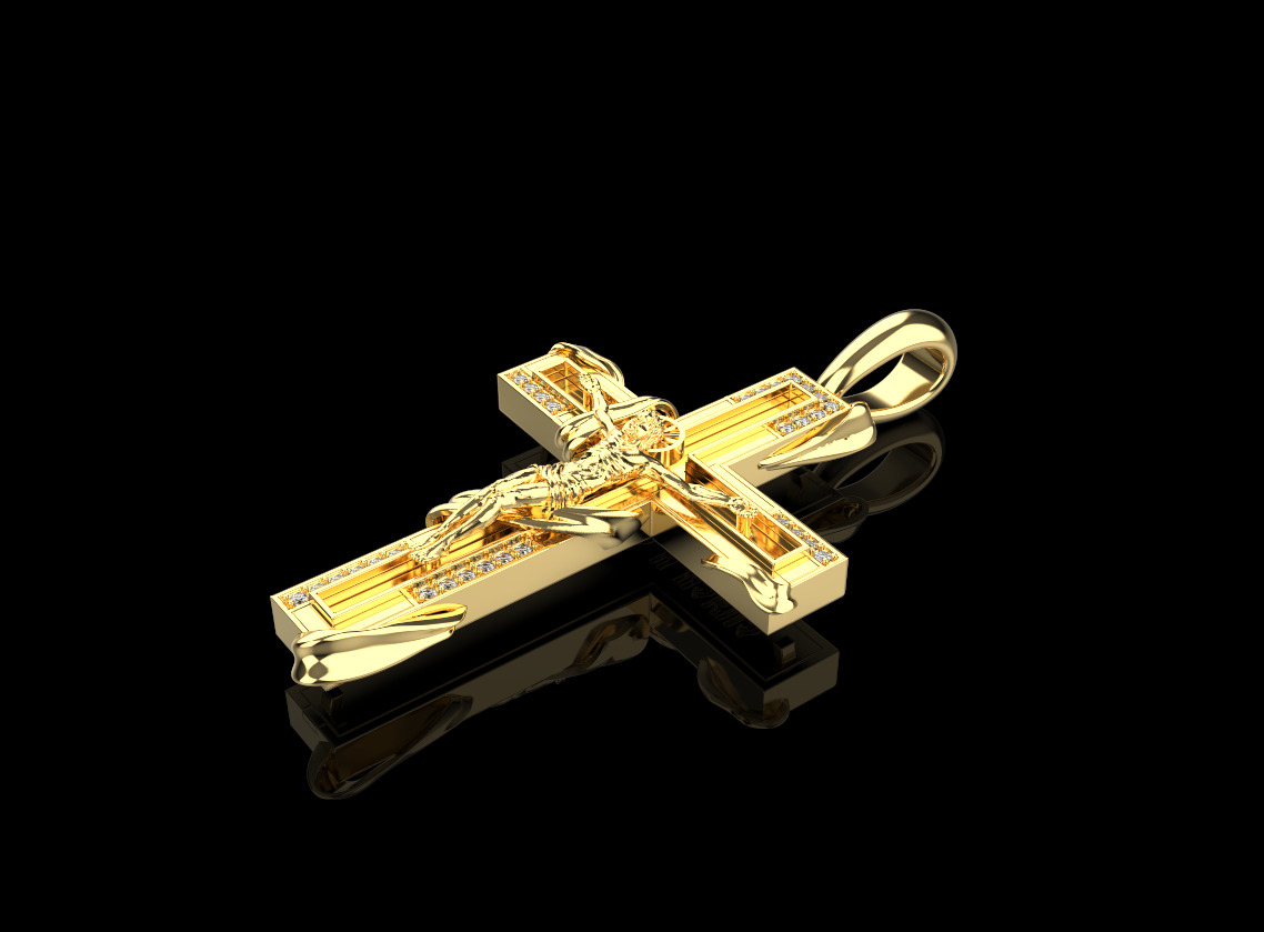 Jesus Cross Pendant z663 3D print model_1