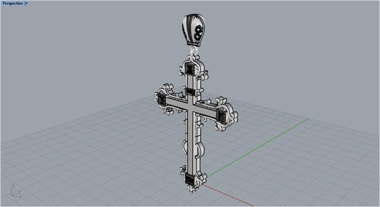Cross Pendant z175 3D print model_9
