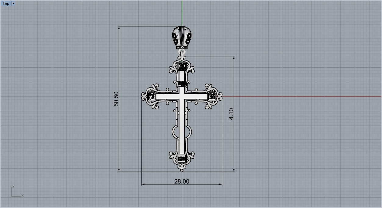 Cross Pendant z175 3D print model_6
