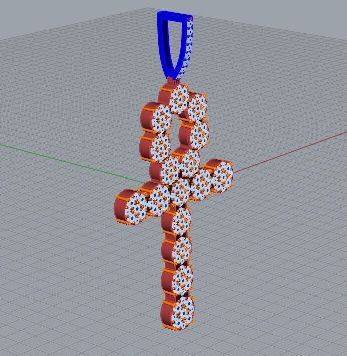 Cross Pendant z1513  3D print model_5