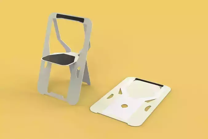 PLYWOOD FOLDABLE FLAT CHAIR SECRET FOLDING SEAT FOLD STOOL TABLE