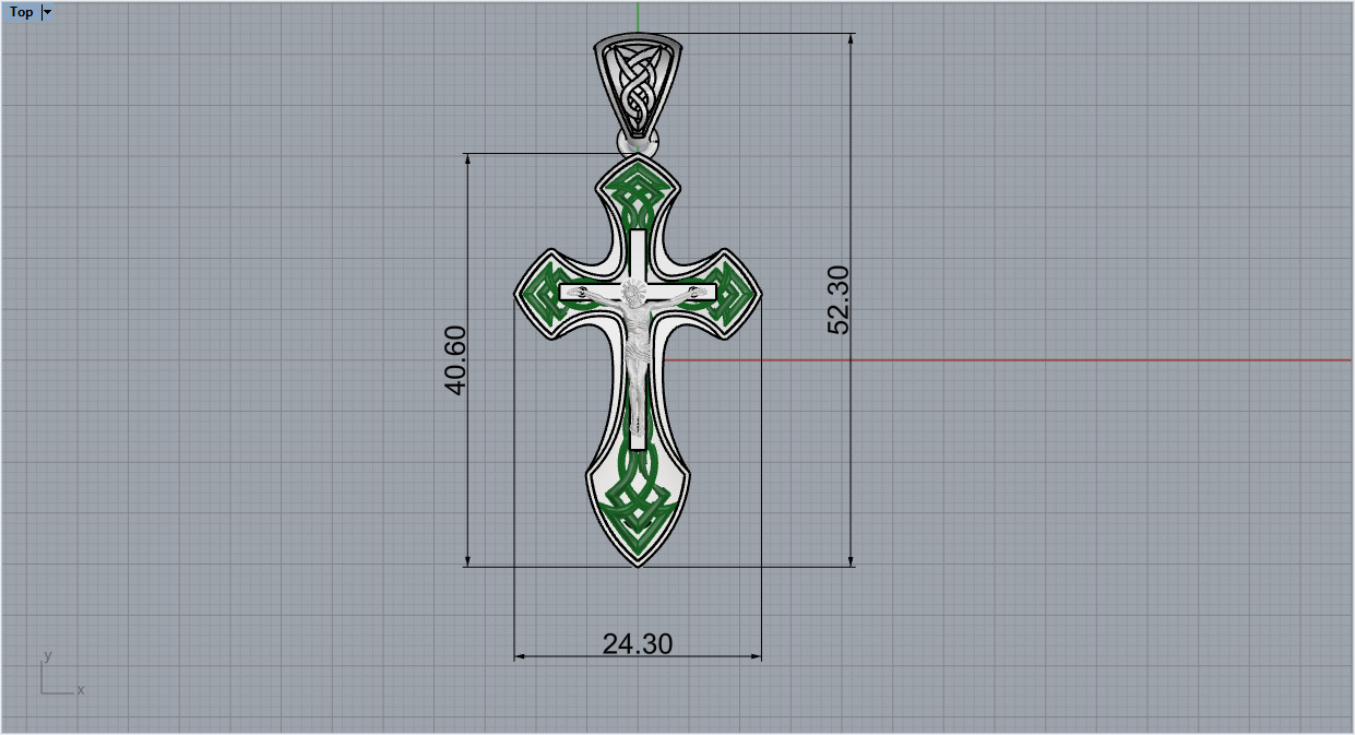 Cross Pendant 680 3D print model_7