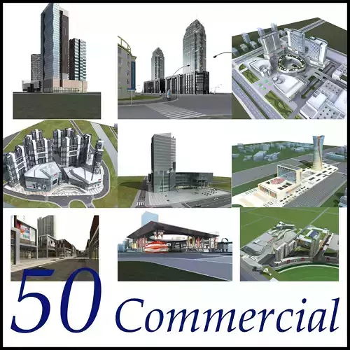 Commercial Building Collection 50 items Vol3 3D model