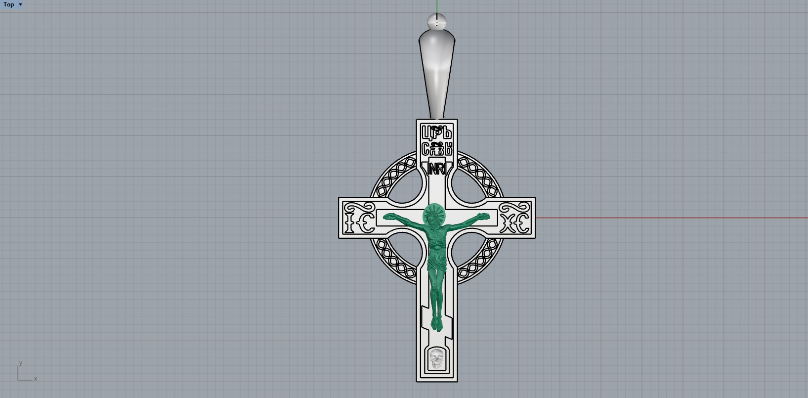 Jesus Cross Pendant 50653 3D print model_5