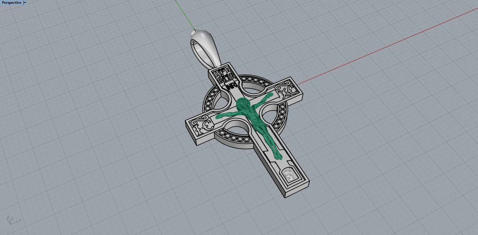 Jesus Cross Pendant 50653 3D print model_8