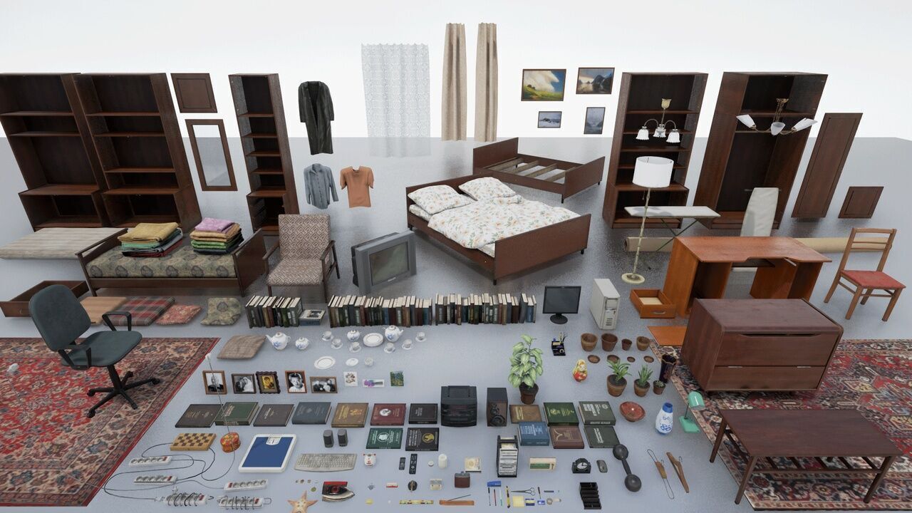 Post Soviet Room  - UE5 Low-poly 3D model_4
