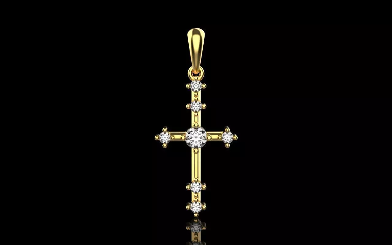 Cross Pendant 4530 3D print model_0