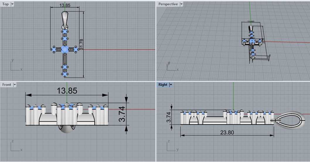 Cross Pendant 4530 3D print model_3