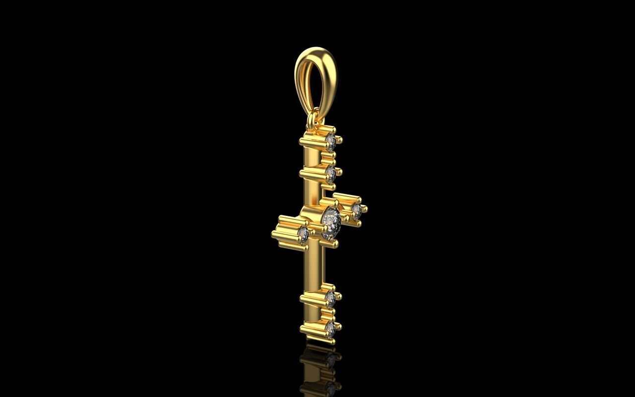 Cross Pendant 4530 3D print model_2