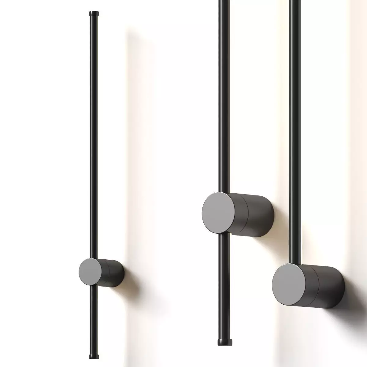 Create white - Linear metal sconce - black set 3D model_0