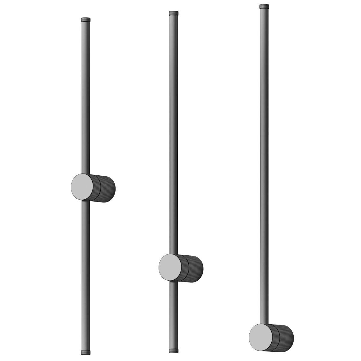 Create white - Linear metal sconce - black set 3D model_2