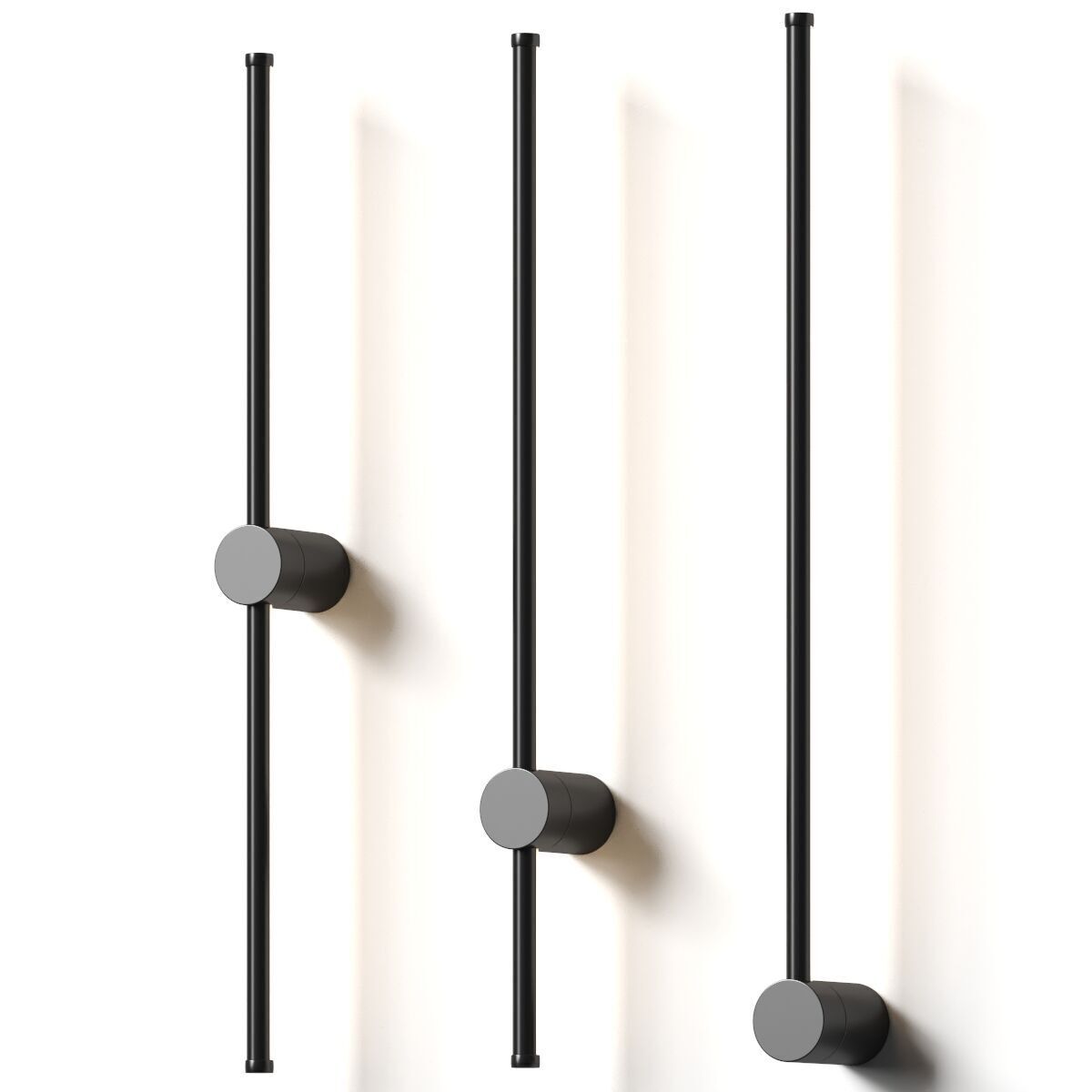 Create white - Linear metal sconce - black set 3D model_1