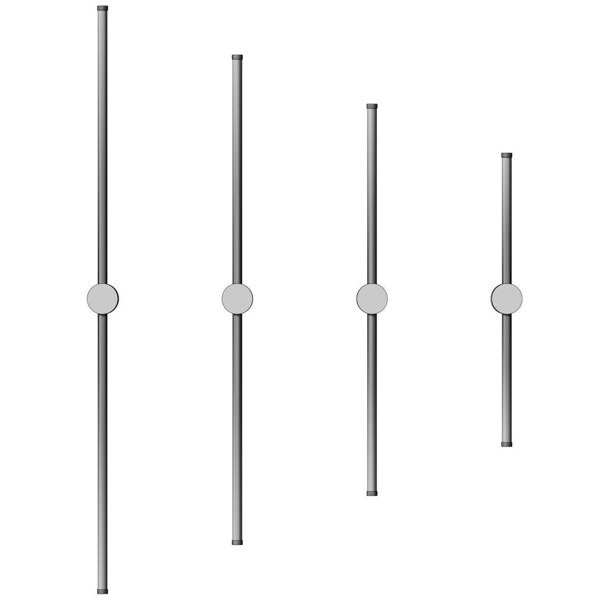 Create white - Stick sconce - black set 3D model_2