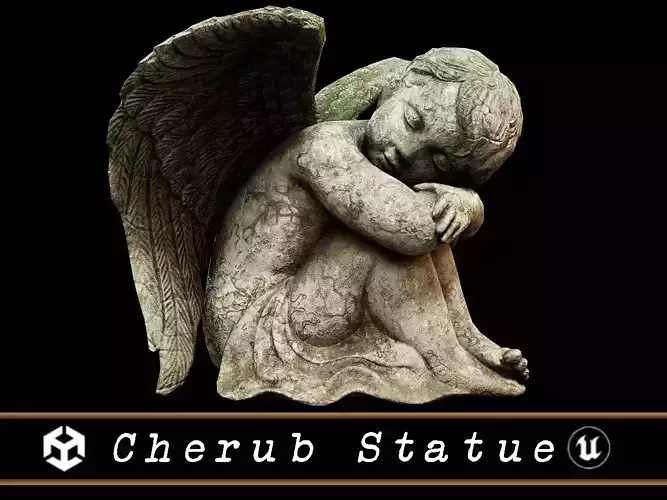 Garden Cherub Statue Low-poly 3D model