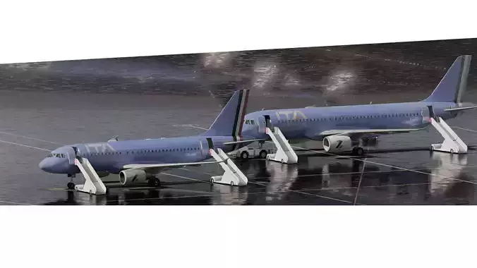 Airbus A319-100 and A320-200 3D model