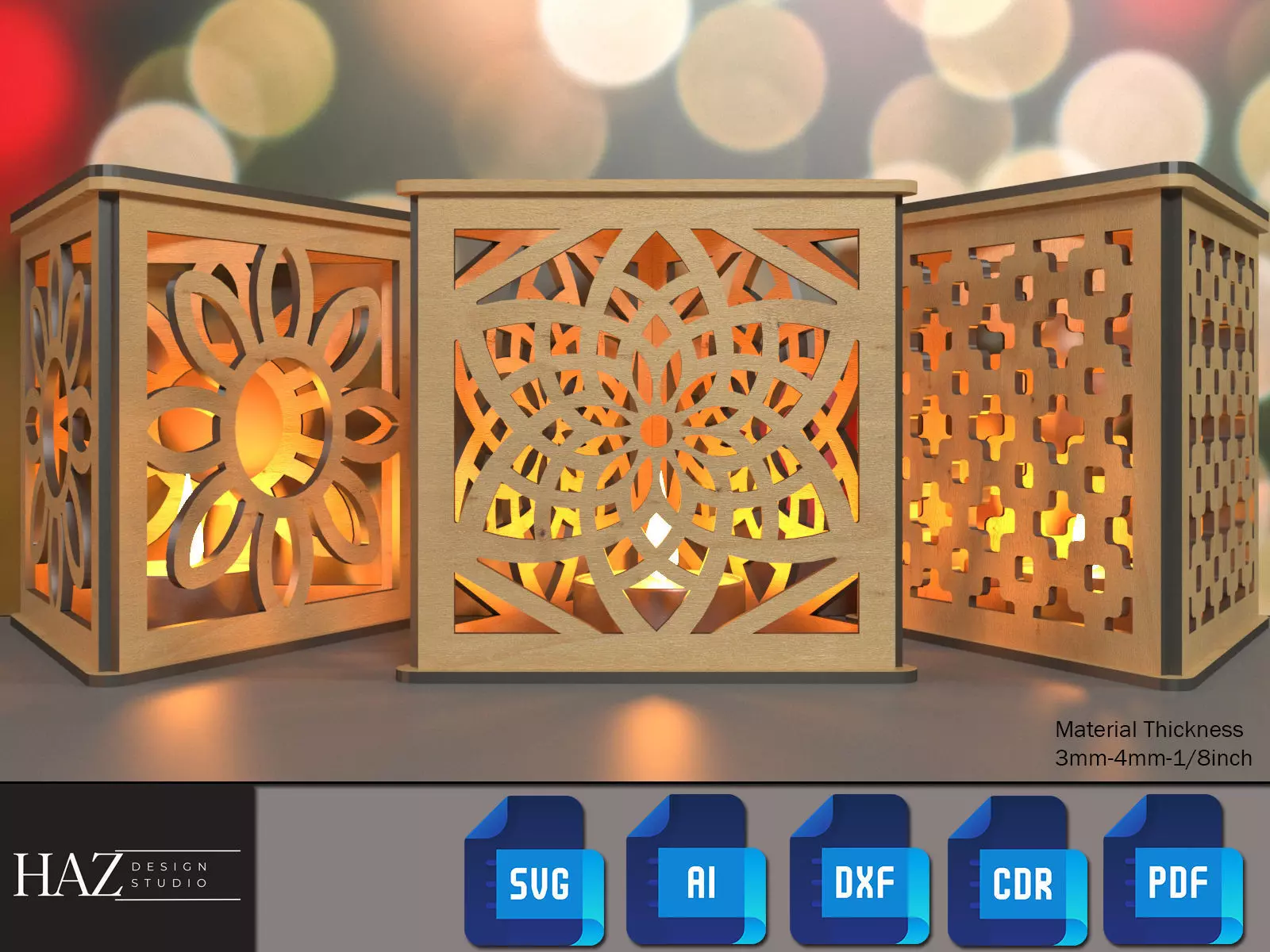 Triangle Lantern Laser Cut Files 175 3D print model_0