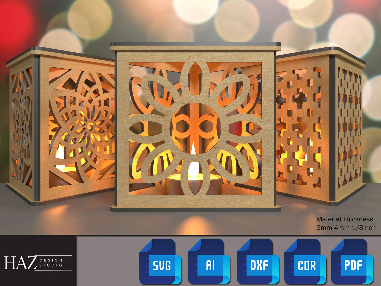 Triangle Lantern Laser Cut Files 175 3D print model_2