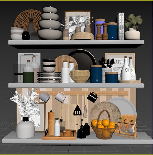 Nordic kitchenware set 3D model