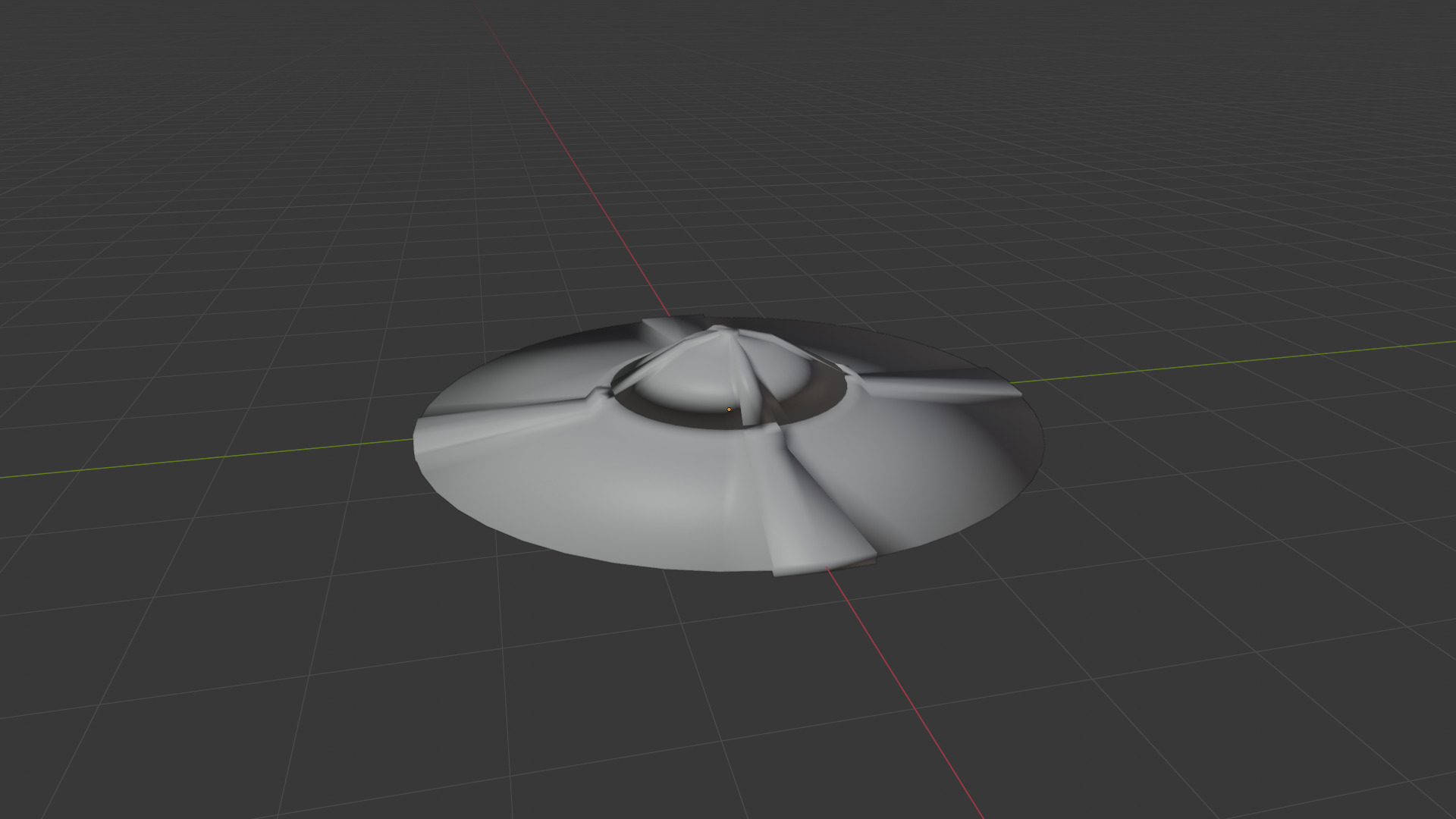 space saucer textured basic rig and animation Low-poly 3D model_4