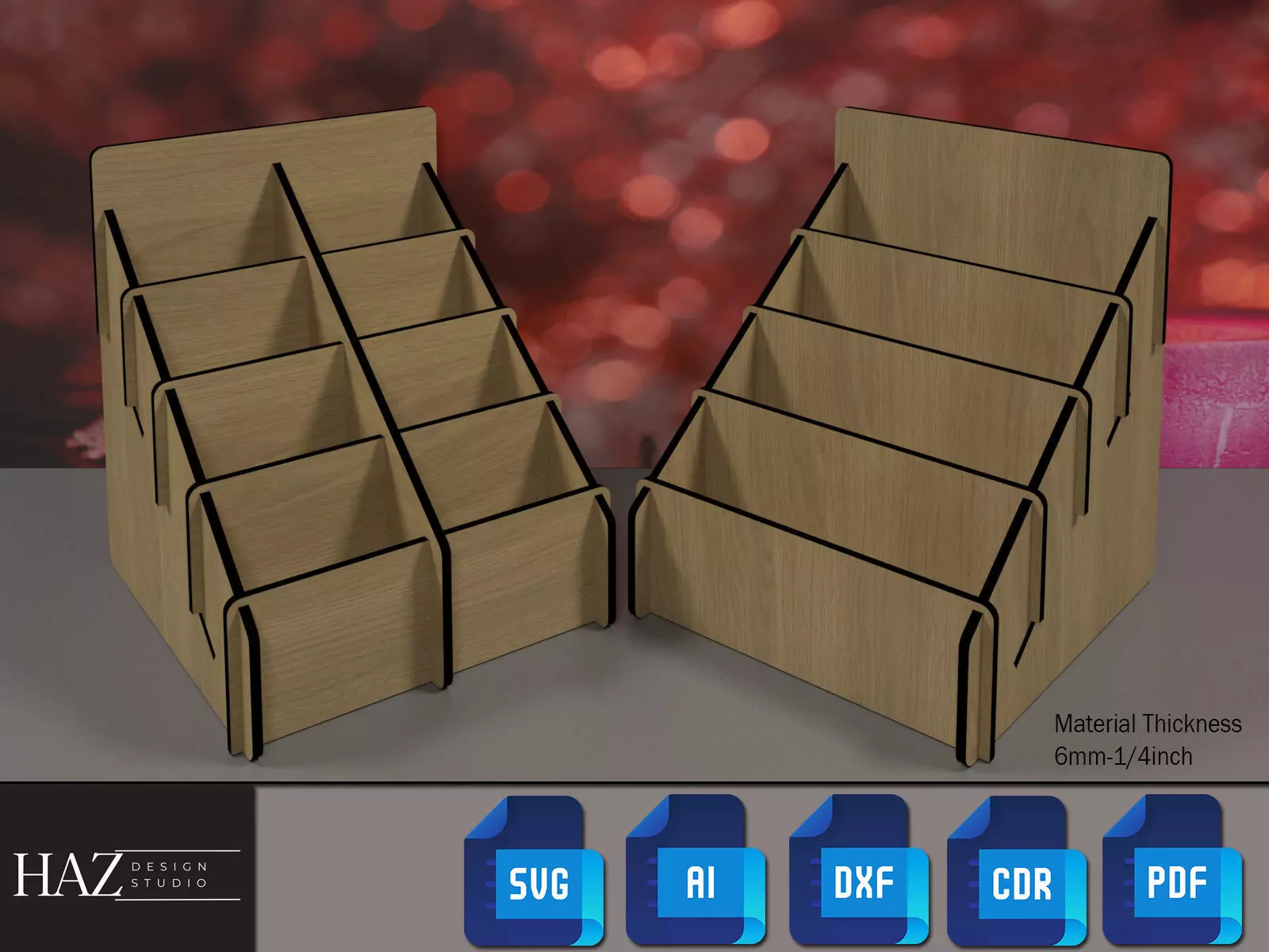 4 Tier Display Stand Laser Files 180 3D print model_0