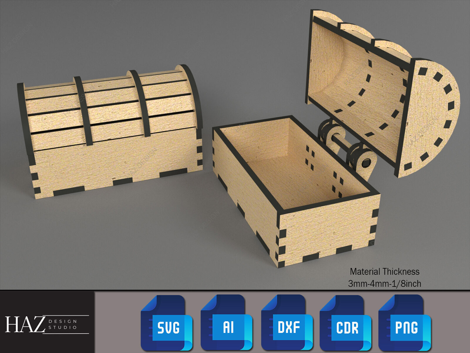 DIY Mini Treasure Chest Laser File 182 3D print model_1