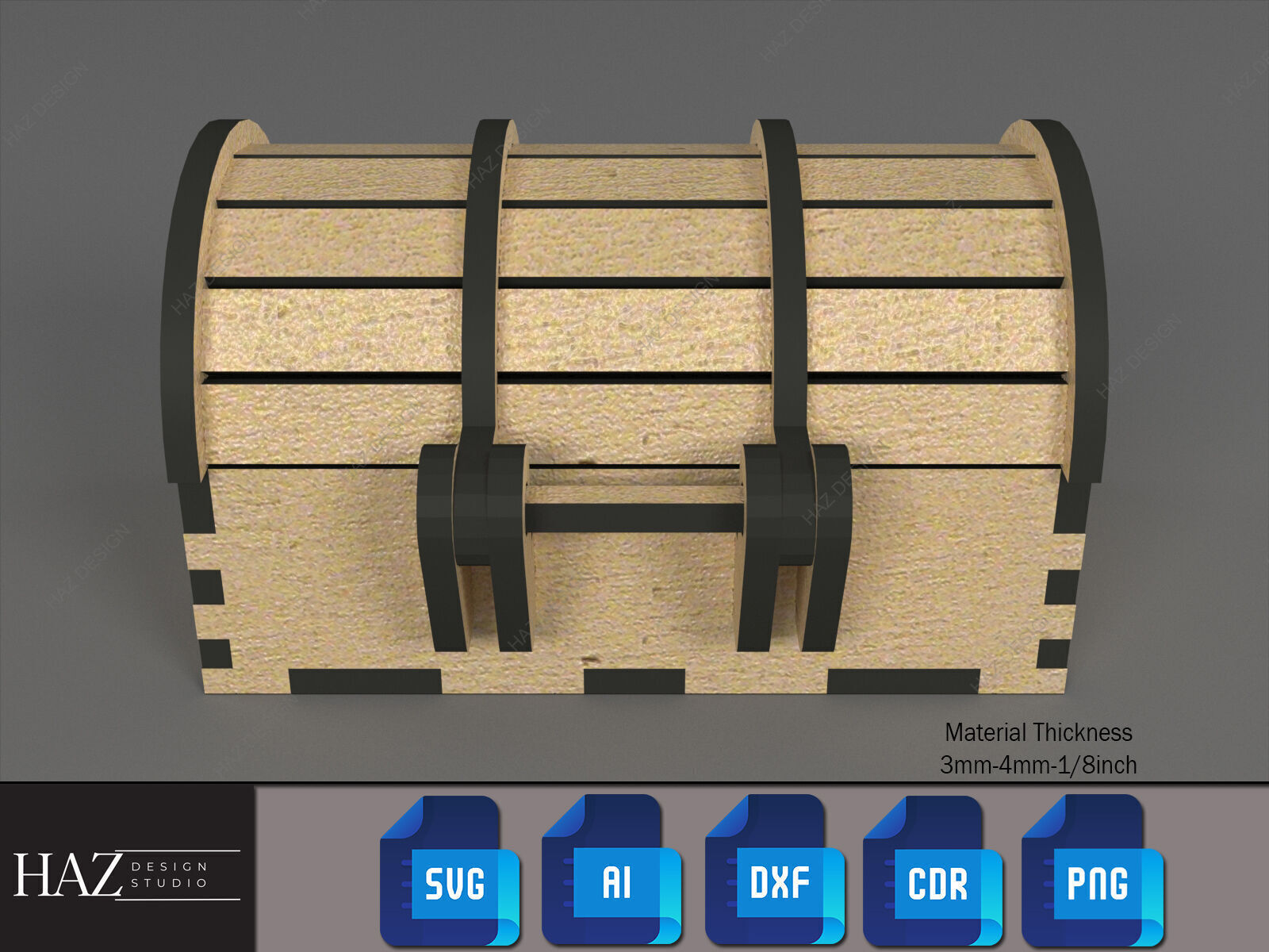 DIY Mini Treasure Chest Laser File 182 3D print model_2
