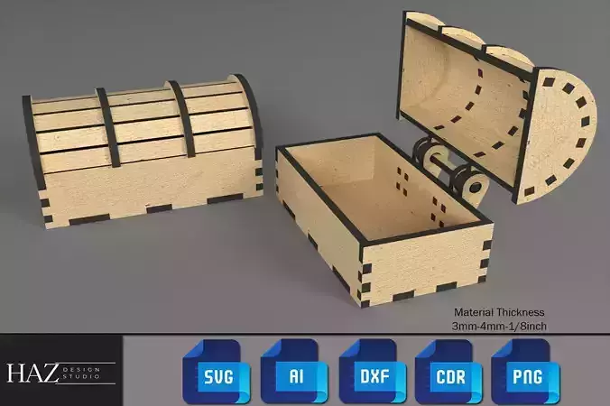 DIY Mini Treasure Chest Laser File 182 3D print model