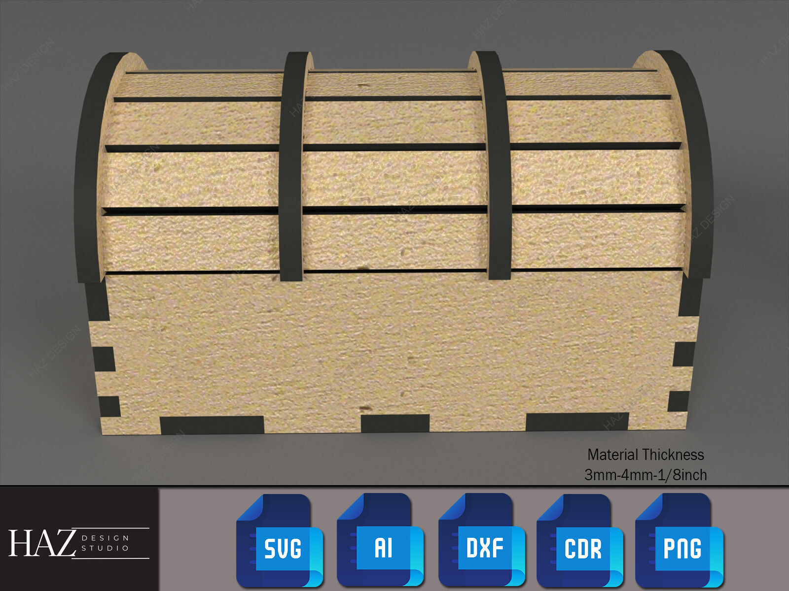 DIY Mini Treasure Chest Laser File 182 3D print model_3