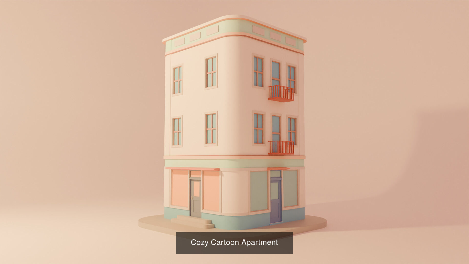 Stylized Low-Poly Cartoon Houses Collection _12