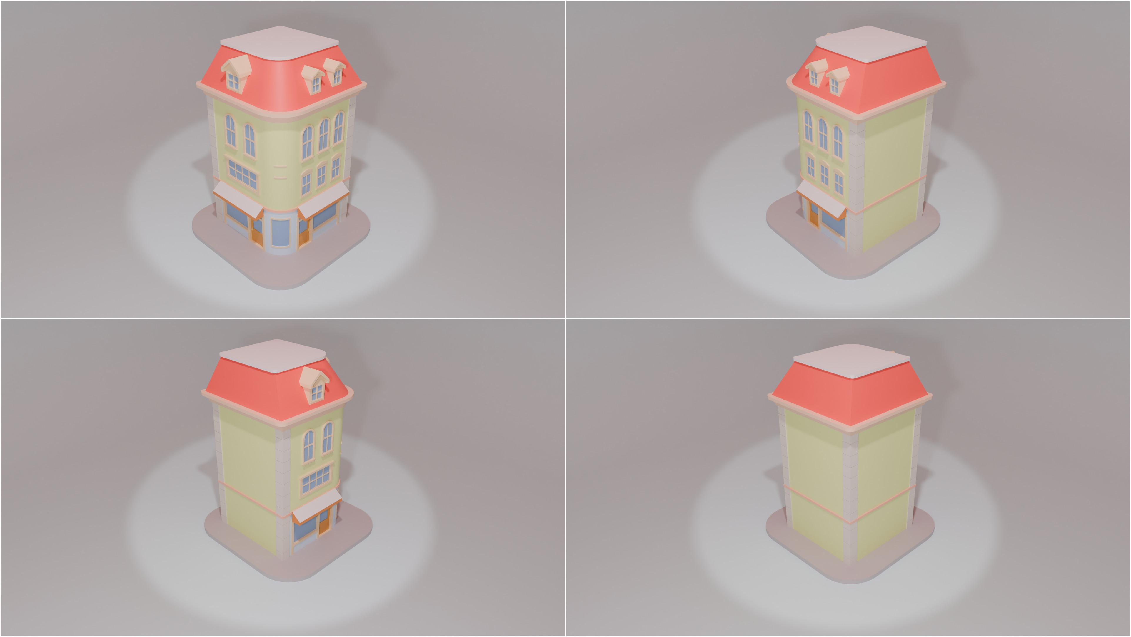 Stylized Low-Poly Cartoon Houses Collection _9