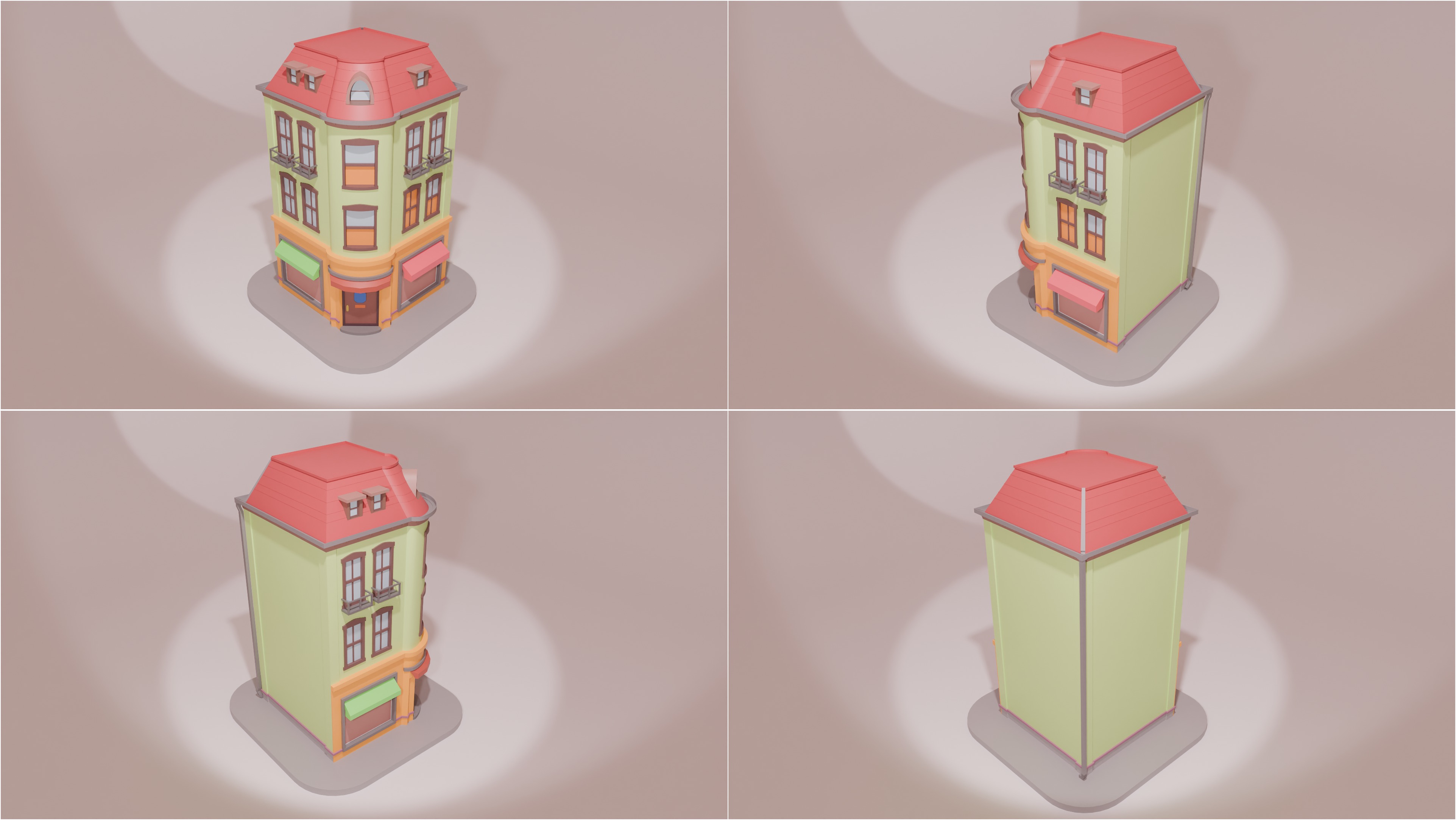 Stylized Low-Poly Cartoon Houses Collection _5