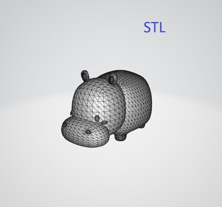 Cute fat hippo  3D model 3D model_7
