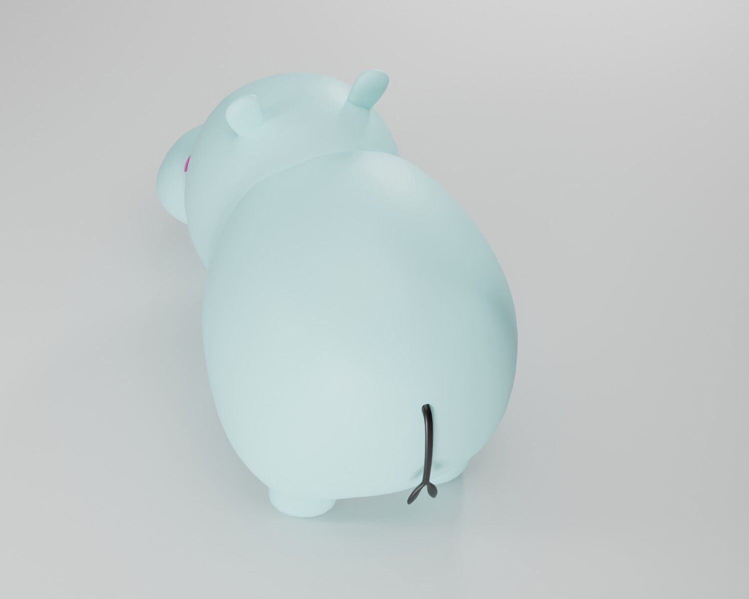 Cute fat hippo  3D model 3D model_2