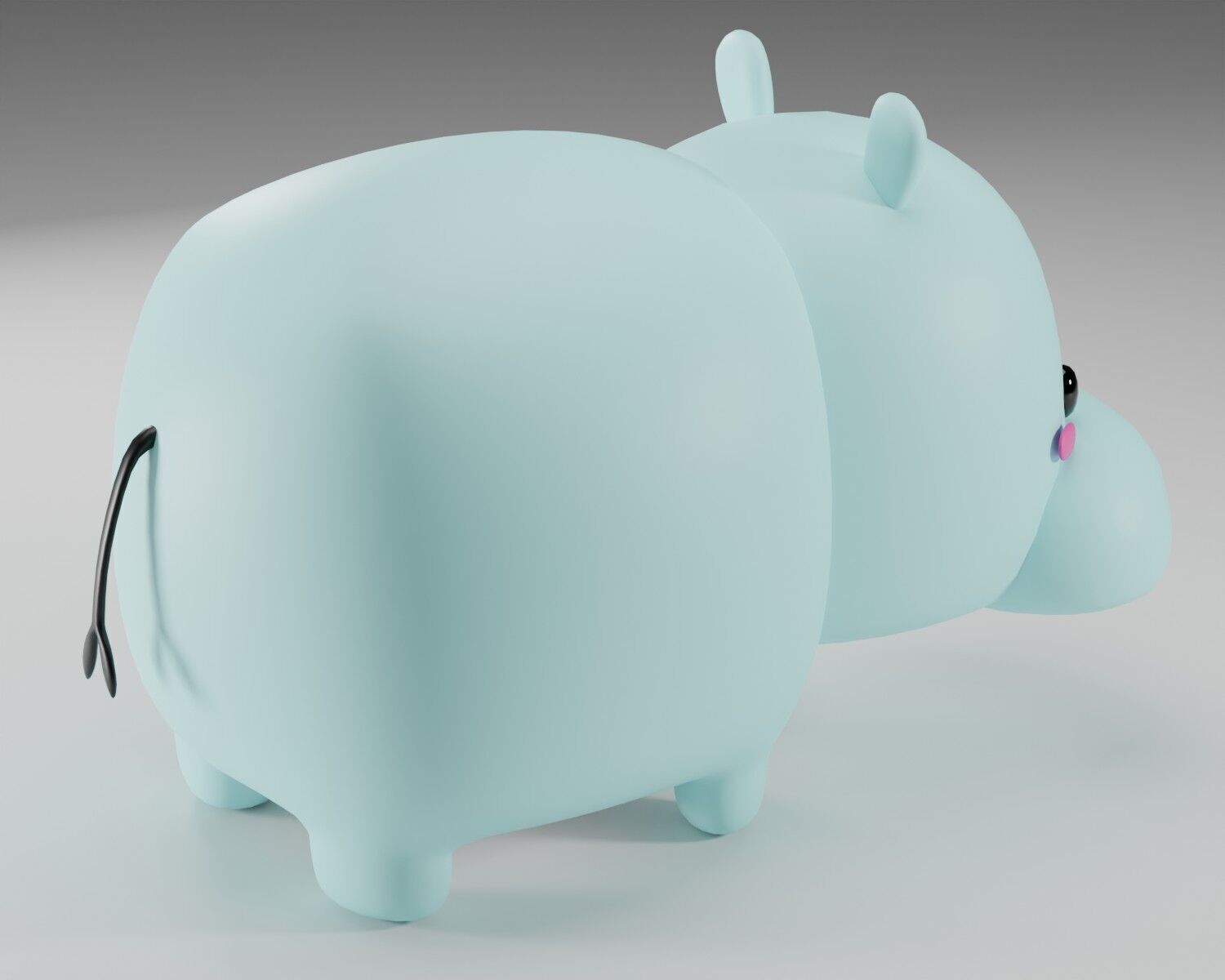 Cute fat hippo  3D model 3D model_1