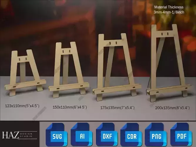 Multi Size Easel Laser Plan 187 3D print model