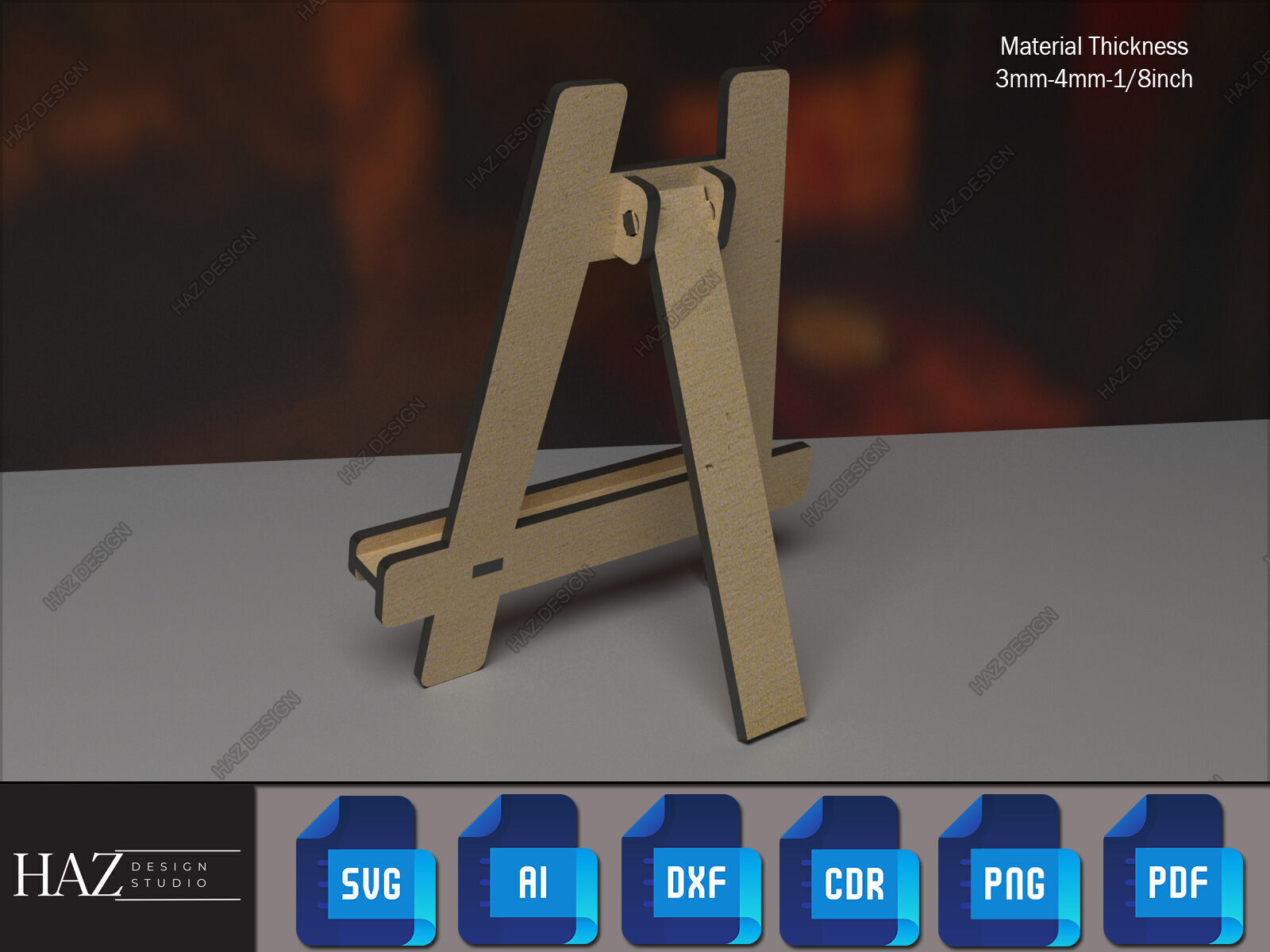 Multi Size Easel Laser Plan 187 3D print model_1