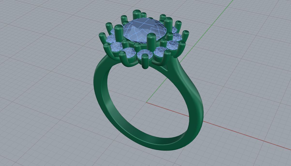 Diamond ring 02 3D print model_5